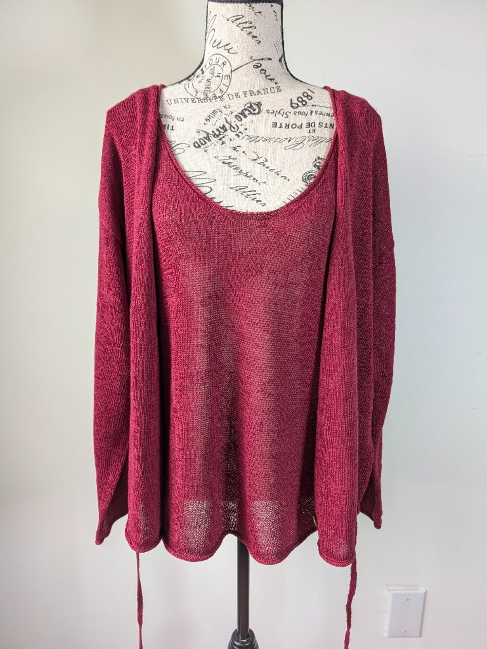 ZARA NWT Maroon Linen Blend Knit set